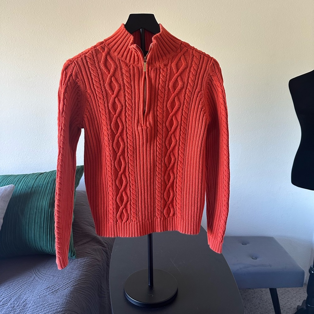 Chaps Vibrant Orange Knit Sweater